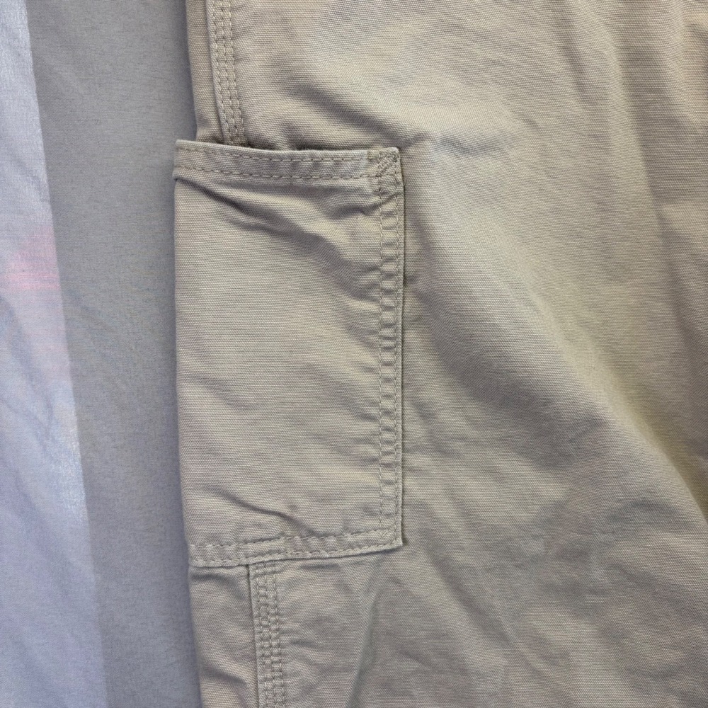 Carhartt Durable Loose Fit Canvas Work Dungaree Pants Tan 44x32 Mens Workwear - Picture 13 of 15